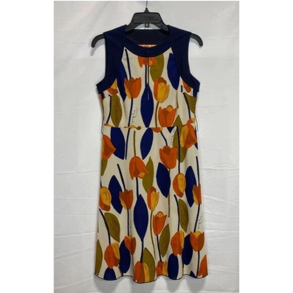 Tory Burch Women's Multicolor Floral Sleeveless Dress Size S EUC - Picture 2 of 7